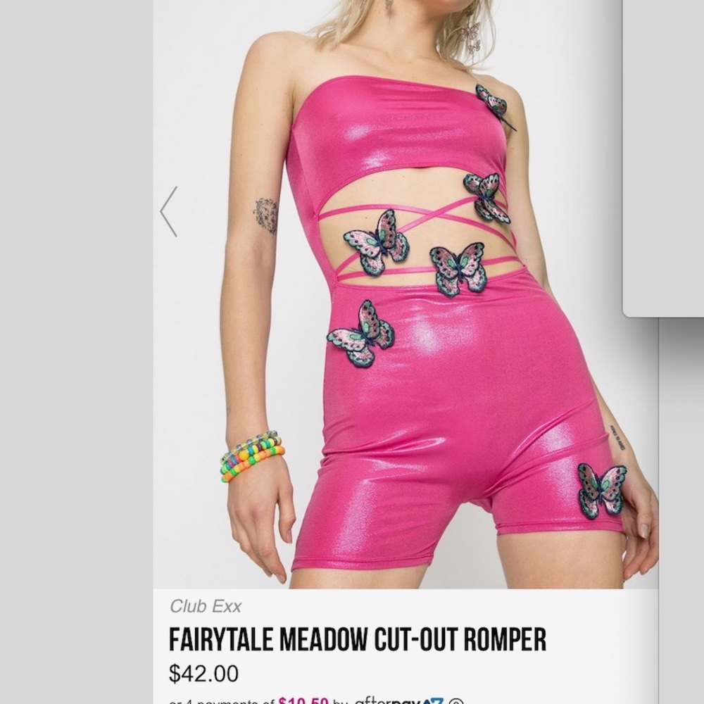 Pink shimmery butterfly outfit